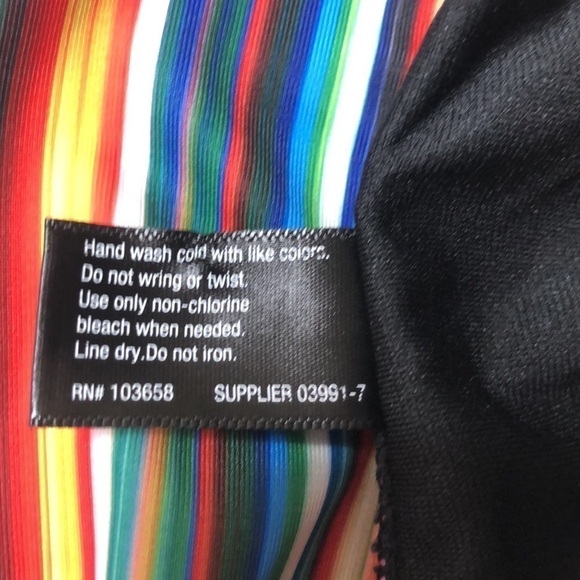 A.N.A - A NEW APPROACH Black & Multicolor Striped Push-Up Bikini Set -Size Small - Picture 8 of 8